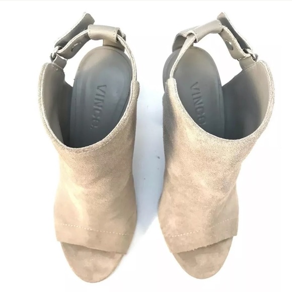 Vince. Addison Peep Toe  Heels Woodsmoke - Picture 4 of 8